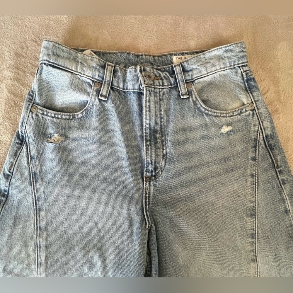 rag & bone Light Wash Wide-Leg Jeans - Picture 7 of 11